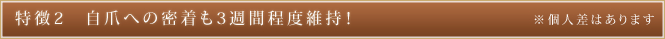 特徴2 自爪への密着も3週間程度維持!